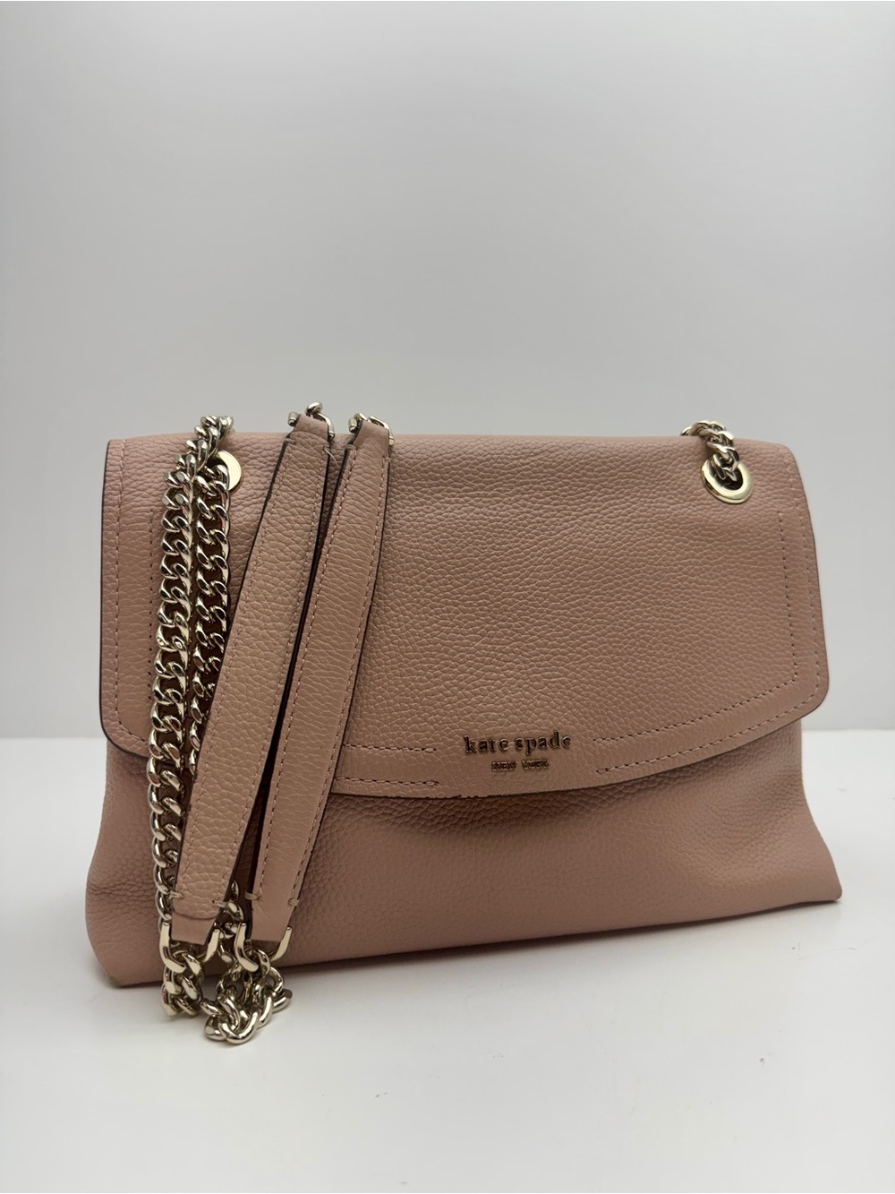 kate spade Blush Pebbled Leather Chain Crossbody Bag